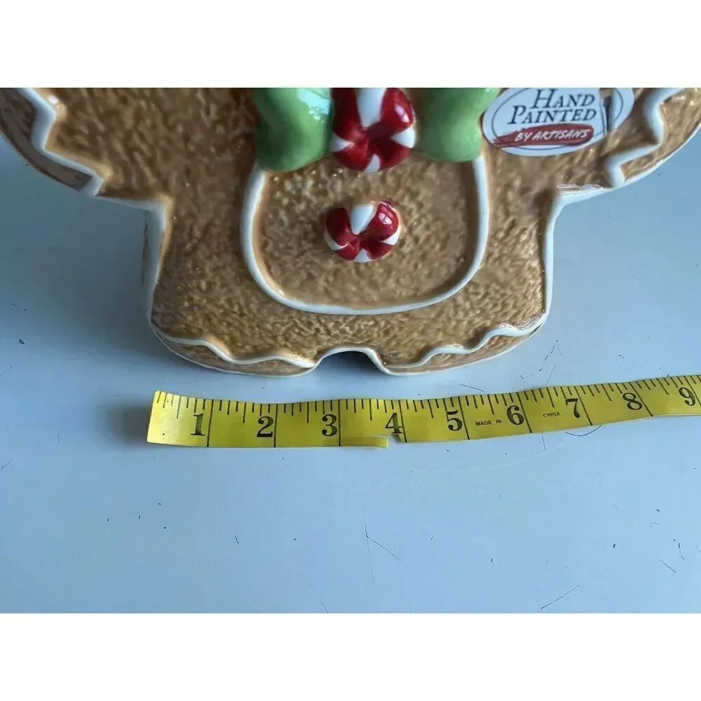 Disney Stitch Gingerbread Cookie Jar Christmas‎ Holiday Ceramic Hand Painted NEW